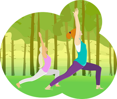 Yoga girls illustration vector