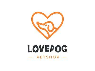 Love and Dog Logo Design brand branding color design dog dog logo illustration logo love love logo petcare logo petshop petshop logo prio hans typography vector