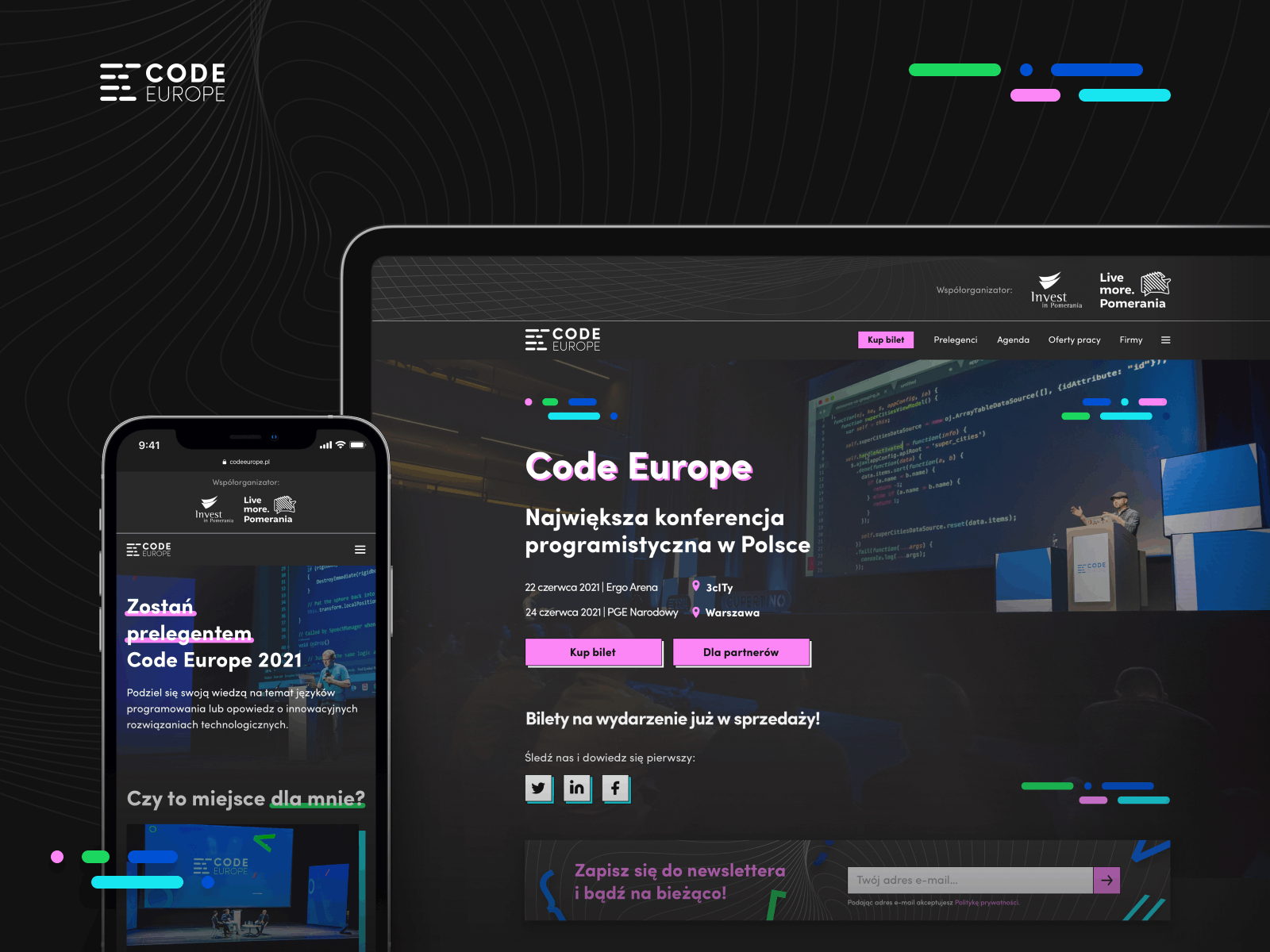 IT Conference Website conference darkomode design event it redesign speakers ui web