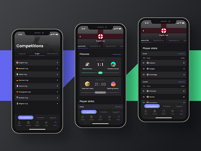 Football Manager App - Competitions app application branding design football game interface ios product sport ui ux