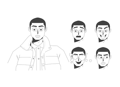 Man Facial Expressions illustration illustrator motion graphics ui