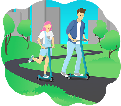 Scooters illustration vector