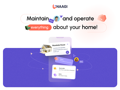 Unaagi - Advanced Assistant for Home Management branding car graphic design home house maintain manage motion graphics operate pet ui ux