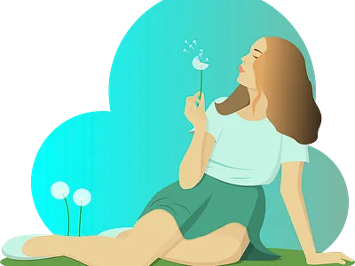 Flower girl illustration vector