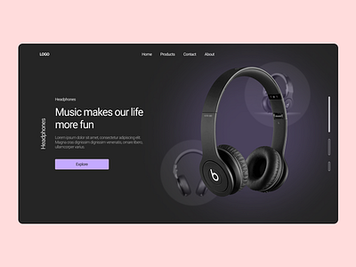 headphone page 3d branding design figma headphone headphonepage headphoneweb headphonewebsite illustration logo typography ui uidesign ux uxdesign vector website websiteui