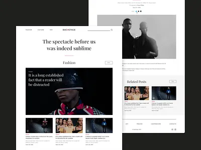 Backstage fashion ui design ux design web design wed development
