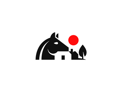 Horse animal brand branding design elegant farm home horse house illustration logo logotype mark modern nature negative negative space ranch sign space