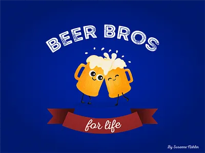 Today is the International beer day! beer cute design friends grain illustration typography