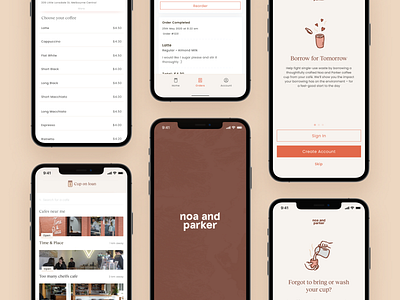 Noa and Parker App / iOS App app cafe coffee design interface ios menu mobile order ordering sophisticated ui ux