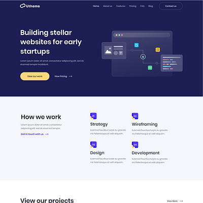 UI/UX Design for Utheme branding design landing page design ui ui ux ui design uiux design website design