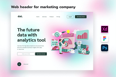 Markets - Web Header for Marketing Company 3d animation 3d art 3d character 3d illustration animation app business company header illustration marketing modern page simple template ui uiux ux web website