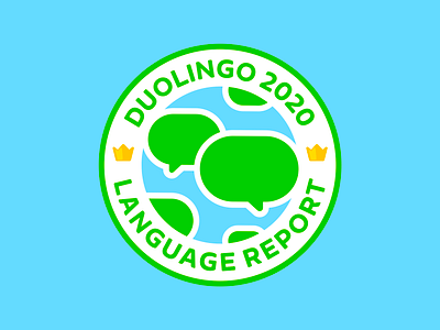 Duolingo 2020 Language Report Logo badge brand brand identity branding circle design duolingo geometric globe illustration logo minimal seal simple