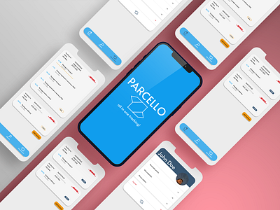 Parcello tracking app branding design flat illustration illustrator logo minimal ui ux vector