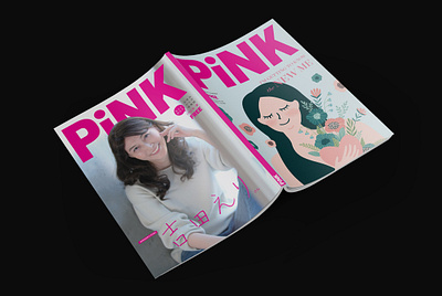 PiNK Magazine - Summer 2020 Issue billingual design editorial graphic design illustration japanese magazine typesetting