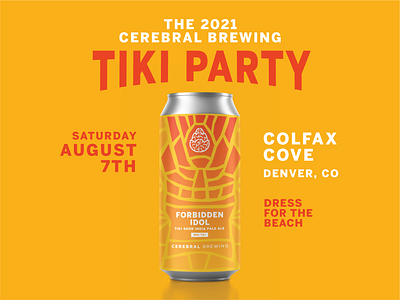 Forbidden Idol - Tiki Sour IPA beach beer brewery can colorado event fruit illustration ipa mai tai party tiki tropical