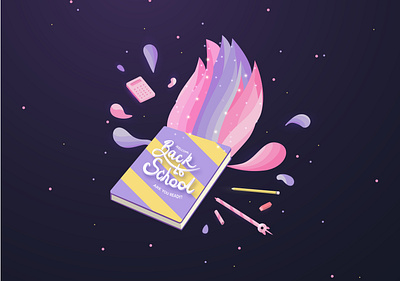 Back to school adobe illustrator app back to school colorfull design flat graphic design illustration minimal pastel school supplies shape space stars study trendy vector web welcome