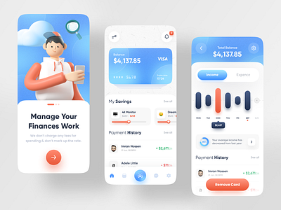 Finance Banking App Design app design app ui app ui design bank app banking banking app finance app financial app imran ios app design minimal mobile app design mobile app ui mobile banking app ui design user experience wallet app