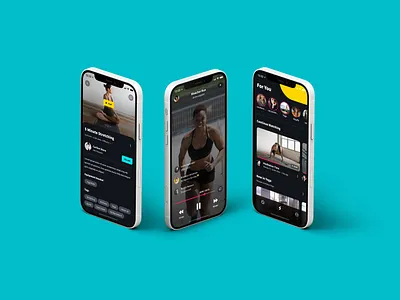 Fitness App P2 app apple feed fitness follow ios iphone player product design stories tabs video workout yoga youtube