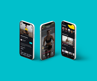 Fitness App P2 app apple feed fitness follow ios iphone player product design stories tabs video workout yoga youtube