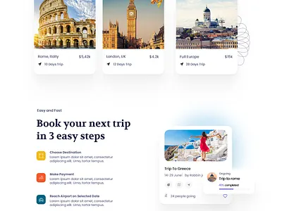 Travel Agency UI landing page ui