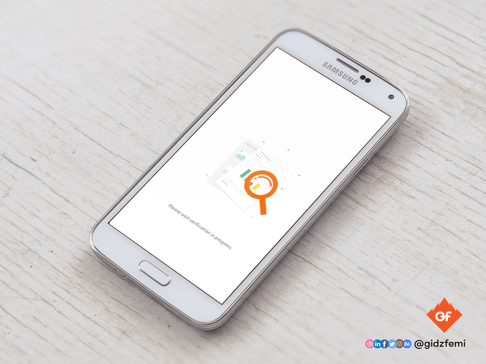 Verification In Progress android app android verification app animation branding design graphic design illustration interaction design mobile app mobile gif samsung samsung s5 ui uiux user experience design user interface design user photo ux vector verification process