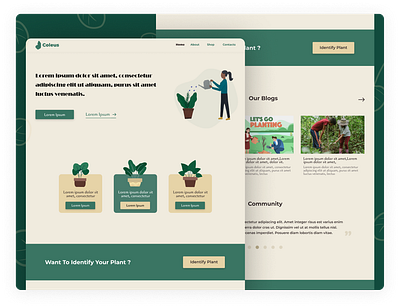 Landing Page For Plant Care Website app branding design icons illustration logo ui ui ux ui design uiux