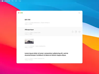 Copy to Clipboard app apple clean clipboard cloud copy icloud interface ios iphone mac simple ui white
