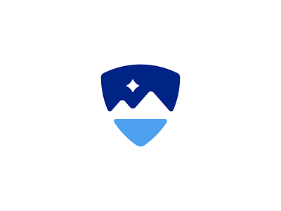 Modern Logo Design - Mountain range / Shield / Star / Sky blockchain crypto protocol brand colorful data saas design icon identity logo logodesign logotype modern logo mountain mountains negative space night sky star shield crest badge software stuoka symbol tech fintech finance technology