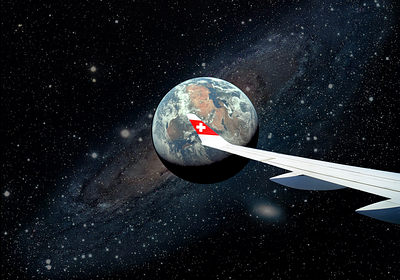 Plane in Space design graphic design illustration photoshop