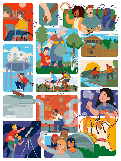 City of Fort Saskatchewan Poster city design diversity happy illustration inclusion people