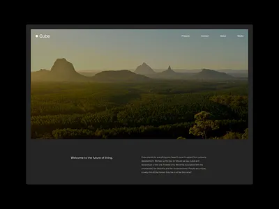 Cube Developments - Desktop Landing clean corporate desktop design figma grey header landing page minimalism queensland real estate responsive simplicity sketch ui uxui web design website design