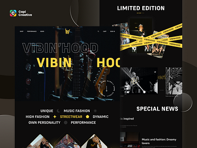 Vib'binHood - Fashion eCommerce Web Design app capi creative darkmode e com ecommerce fashion brand fashion ecom fashion ecommerce graphic design mobile shop app shopping store app ui ui kit web design