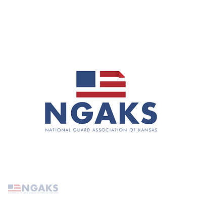 NGAKS Logo Concept adobe illustrator air force america army blue branding design flag garner guard illustration kansas logo military national red usa white