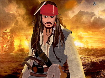 Captain Jack Sparrow art artwork graphic design illustration vector graphic vector portraits vectorart