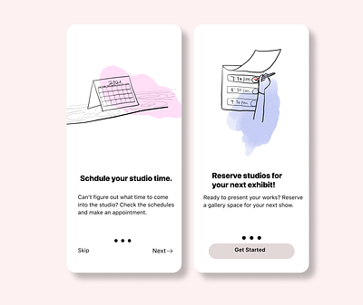 Onboarding Page app design ui