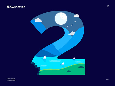 2 2 36daysoftype flat graphic design illustration landscape minimal nature type design typography vector art visual design