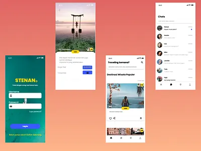 STENAN APP - Travel Buddy app design illustration ui ux