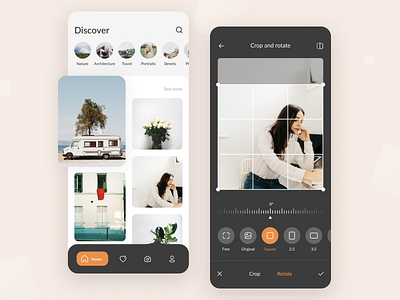 Photo Editor App app design gallery photo photography ui