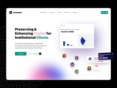 Investment Platform Landing animation concept design hero banner hero section investments landing page main page minimalistic motion graphics ugem ui ux web web design