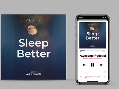 Podcast Cover Art Sleep Better podcast cover art canva