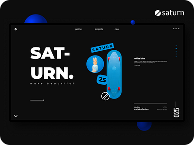 Minimal dark website beautidul blue branding brutal clean dark design hero home illustration minimal mobile new page saturn ui ux web web ui website