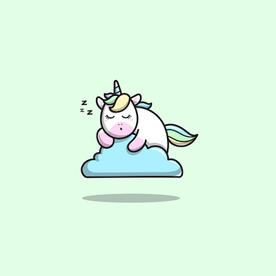 cute unicorn app branding design icon illustration logo vector