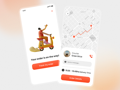 Location Traker | Daily UI #020 app daily ui delivery delivery app delivery ui design experience user food app food interface food ui map ui mordern ui order order ui track order tracking tracking ui ui ux