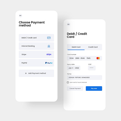 Credit card design app appdesign credit card design minimal payment paypal ui uidesign uiux ux