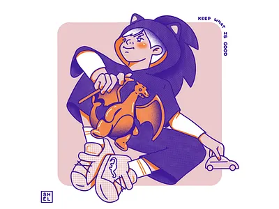 Keep what is good boy dinosaur illustration ipad kid pokemon procreate sonic