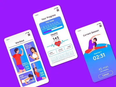 UI Design in Health & Fitness App app app design branding design graphic design illustration logo ui ux vector