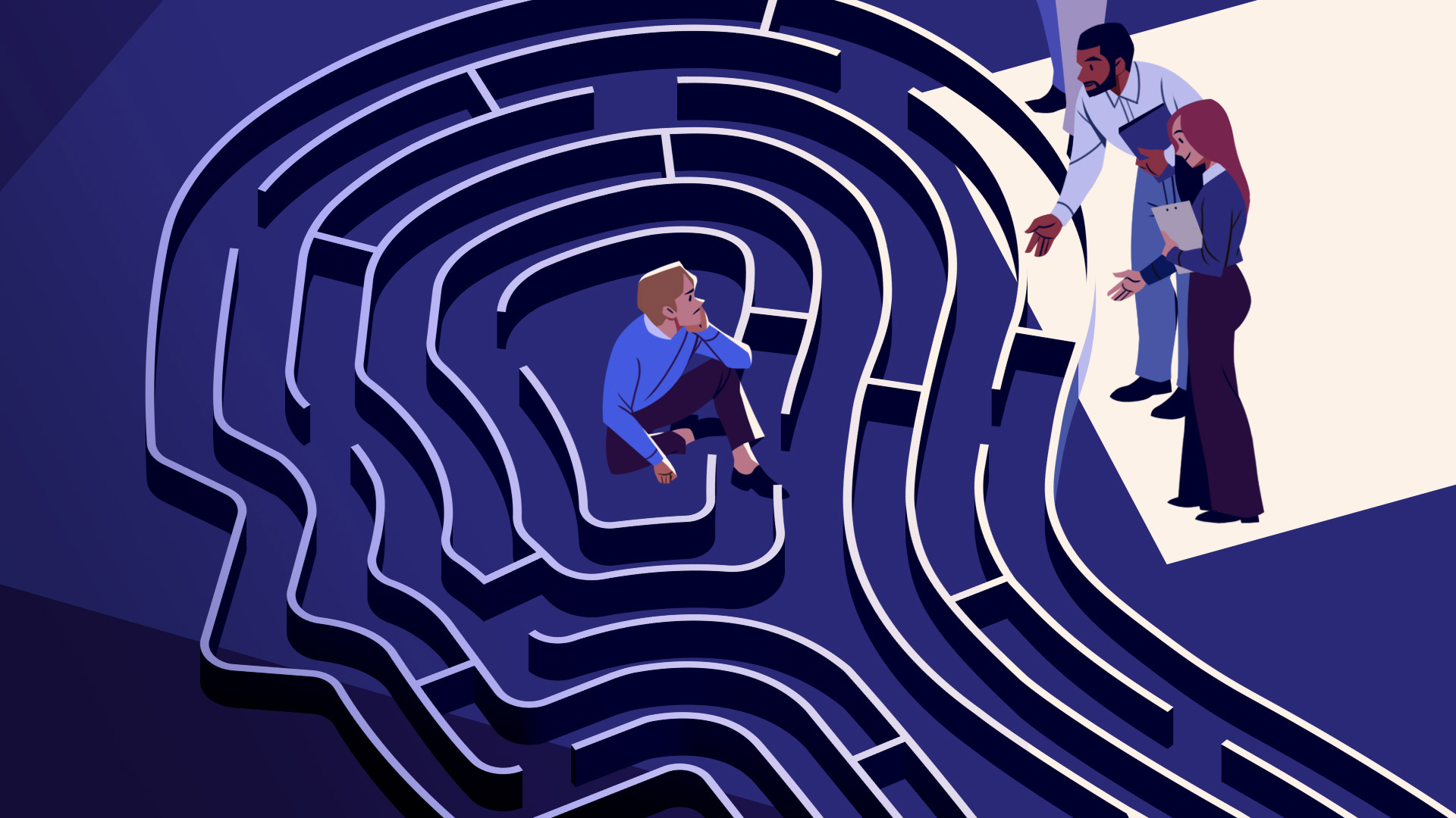 Choosing a Therapist character conceptual digital donghyun lim editorial folioart illustration mental health