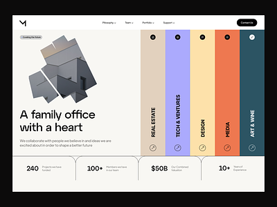 Metrium - Landing Page UI architecture best ui 2022 building colorful ui family business holding investments website landing page ui map minimalist design product design property property website design real estate real estate agent residence sophisticated ui ux startups website ui ux