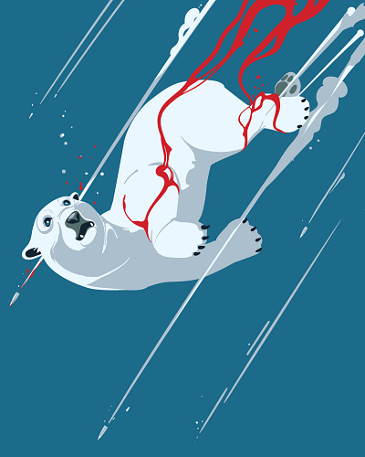 Defenseless strength animal animalrights art bear design digitalart drawing illegal illustration illustrator polar bear redlist russia vector