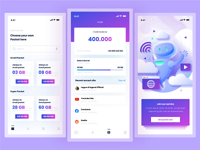 Inet - Internet Provider app app design design illustration ui uidesign